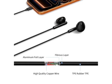 Tech-Protect Ultraboost Core G4 USB-C Wired Headphones - Black Tech-Protect Ultraboost Core G4 USB-C Wired Headphones - Black