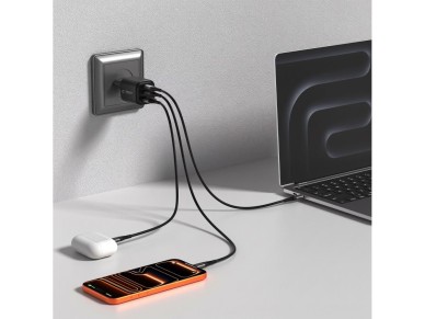 Tech-Protect NCA100W-GaN PD 3.2 100W / QC3.0 wall charger - black