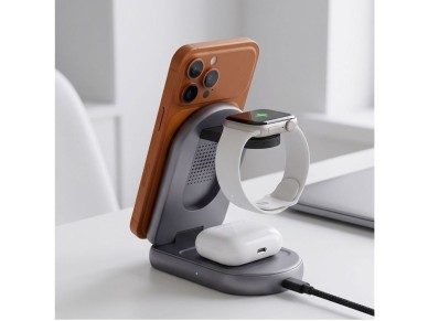 Tech-Protect A53 3in1 MagSafe 25W QI2.2 Wireless Charger - Dark Gray Tech-Protect A53 3in1 MagSafe 25W QI2.2 Wireless Charger - Dark Gray