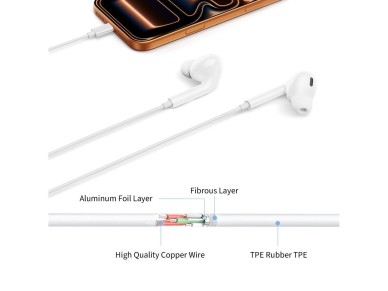 Tech-Protect Ultraboost Core G3 USB-C Wired Headphones - White Tech-Protect Ultraboost Core G3 USB-C Wired Headphones - White