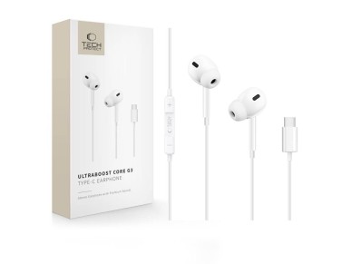 Tech-Protect Ultraboost Core G3 USB-C Wired Headphones - White Tech-Protect Ultraboost Core G3 USB-C Wired Headphones - White
