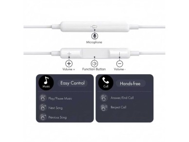 Tech-Protect Ultraboost Core G3 USB-C Wired Headphones - White Tech-Protect Ultraboost Core G3 USB-C Wired Headphones - White