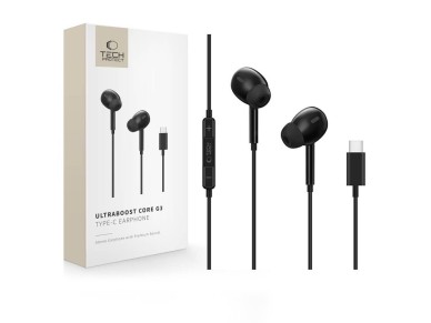 Fones de ouvido com fio Tech-Protect Ultraboost Core G3 USB-C - Preto Fones de ouvido com fio Tech-Protect Ultraboost Core G3 USB-C - Preto