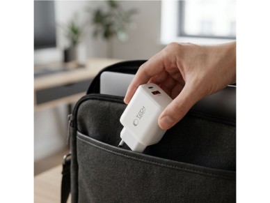 Tech-Protect NCA65W-GAN 2-Port PD 65W / QC3.0 2-Port Wall Charger - White Tech-Protect NCA65W-GAN 2-Port PD 65W / QC3.0 2-Port Wall Charger - White