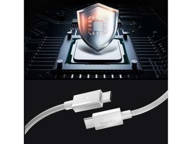 Cabo USB-C Spigen Essential EB6015CC 60W 150 cm - Branco
