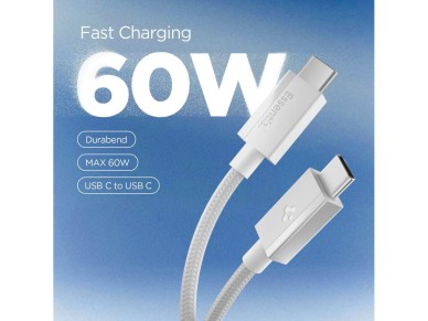 Cabo USB-C Spigen Essential EB6015CC 60W 150 cm - Branco
