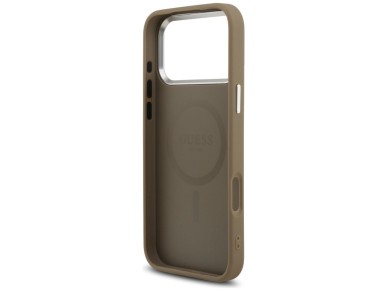 Guess Grained Triangle Logo MagSafe case for iPhone 17 Pro Max - brown