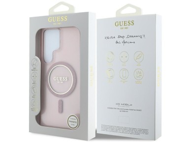Guess Glitter Circle Classic Logo MagSafe case for Samsung Galaxy S25 Ultra - pink Guess Glitter Circle Classic Logo MagSafe case for Samsung Galaxy S25 Ultra - pink
