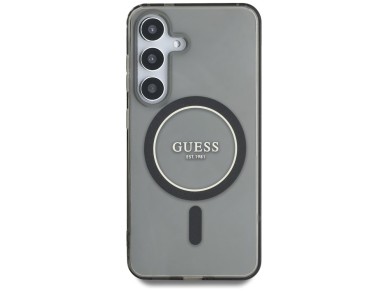 Capa MagSafe Guess Glitter Circle Classic Logo para Samsung Galaxy S25 - preta Capa MagSafe Guess Glitter Circle Classic Logo para Samsung Galaxy S25 - preta