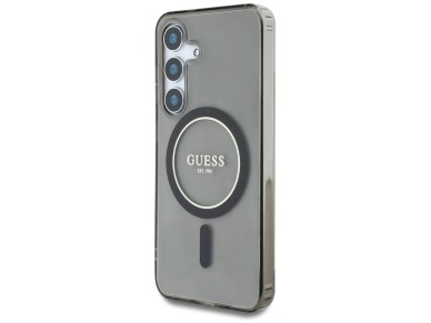 Capa MagSafe Guess Glitter Circle Classic Logo para Samsung Galaxy S25 - preta Capa MagSafe Guess Glitter Circle Classic Logo para Samsung Galaxy S25 - preta