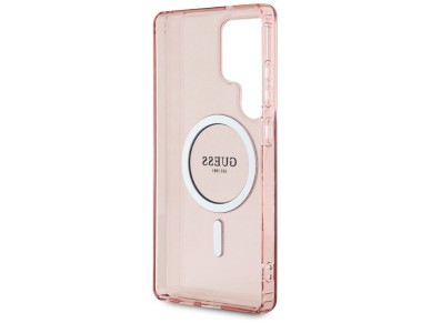 Guess Glitter Circle Classic Logo MagSafe case for Samsung Galaxy S25 Ultra - pink Guess Glitter Circle Classic Logo MagSafe case for Samsung Galaxy S25 Ultra - pink