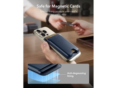 ESR Classic RFID Magnetic Wallet MagSafe for Phone - Navy Blue ESR Classic RFID Magnetic Wallet MagSafe for Phone - Navy Blue