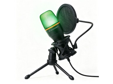 Wozinsky Studio Gaming USB Computer Microphone with RGB Stand - Black Wozinsky Studio Gaming USB Computer Microphone with RGB Stand - Black