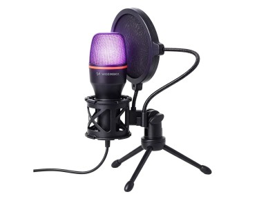 Wozinsky Studio Gaming USB Computer Microphone with RGB Stand - Black Wozinsky Studio Gaming USB Computer Microphone with RGB Stand - Black