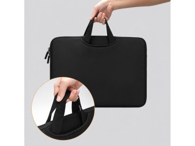 Bolsa para laptop Wozinsky WNT-15B de 15,6" com alça retrátil de neoprene - Preta Bolsa para laptop Wozinsky WNT-15B de 15,6" com alça retrátil de neoprene - Preta