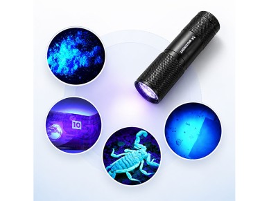 Lanterna UV Wozinsky WLD-9L IP65 para Detec��o de Tra�os - Preta