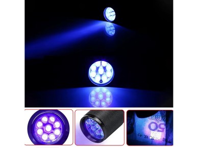 Lanterna UV Wozinsky WLD-9L IP65 para Detec��o de Tra�os - Preta