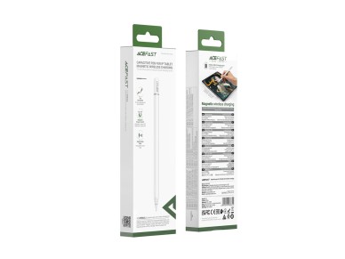 Lápiz óptico capacitivo Acefast V3 para iPad con carga inalámbrica y 2 puntas intercambiables - Blan Lápiz óptico capacitivo Acefast V3 para iPad con carga inalámbrica y 2 puntas intercambiables - Blan
