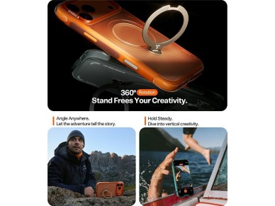 Torras - Ostand Spin Air Series - iPhone 17 Pro - Orange Horizon