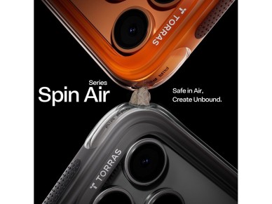 Torras - Ostand Spin Air Series - iPhone 17 Pro - Negro Sombra