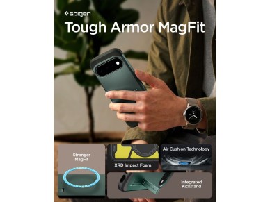 Funda Spigen Tough Armor Mag MagSafe para Google Pixel 11 - Verde oscuro Funda Spigen Tough Armor Mag MagSafe para Google Pixel 11 - Verde oscuro