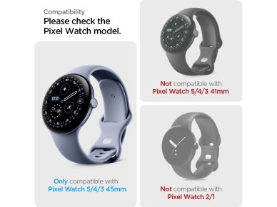 Spigen Elite Shield EZ Fit - Pacote com 2 películas de hidrogel para Google Pixel Watch 45 mm Spigen Elite Shield EZ Fit - Pacote com 2 películas de hidrogel para Google Pixel Watch 45 mm