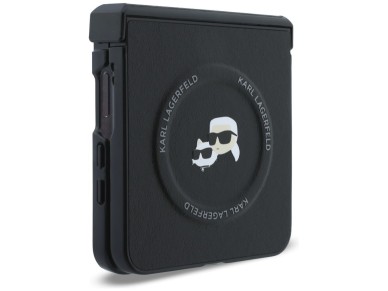 Karl Lagerfeld Karl&Choupette Pins MagSafe Case for Samsung Galaxy Z Flip 8 - Black Karl Lagerfeld Karl&Choupette Pins MagSafe Case for Samsung Galaxy Z Flip 8 - Black