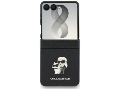Capa Karl Lagerfeld Karl&Choupette Saffiano Pins para Samsung Galaxy Z Flip 8 - Preta Capa Karl Lagerfeld Karl&Choupette Saffiano Pins para Samsung Galaxy Z Flip 8 - Preta
