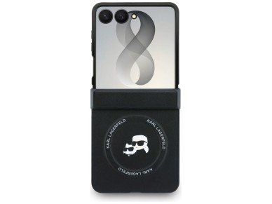 Karl Lagerfeld Karl&Choupette Pins MagSafe Case for Samsung Galaxy Z Flip 8 - Black Karl Lagerfeld Karl&Choupette Pins MagSafe Case for Samsung Galaxy Z Flip 8 - Black