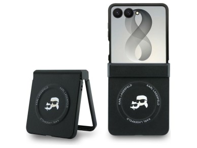 Karl Lagerfeld Karl&Choupette Pins MagSafe Case for Samsung Galaxy Z Flip 8 - Black Karl Lagerfeld Karl&Choupette Pins MagSafe Case for Samsung Galaxy Z Flip 8 - Black