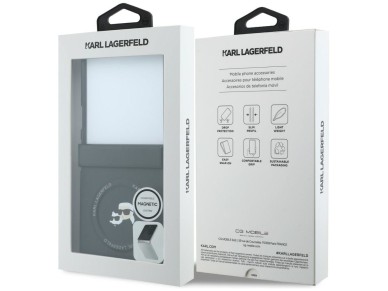 Karl Lagerfeld Karl&Choupette Pins MagSafe Case for Samsung Galaxy Z Flip 8 - Black Karl Lagerfeld Karl&Choupette Pins MagSafe Case for Samsung Galaxy Z Flip 8 - Black