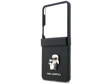 Capa Karl Lagerfeld Karl&Choupette Saffiano Pins para Samsung Galaxy Z Flip 8 - Preta Capa Karl Lagerfeld Karl&Choupette Saffiano Pins para Samsung Galaxy Z Flip 8 - Preta