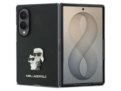 Karl Lagerfeld Saffiano Karl&Choupette Pin Case for Samsung Galaxy Z Fold 8 - Black Karl Lagerfeld Saffiano Karl&Choupette Pin Case for Samsung Galaxy Z Fold 8 - Black
