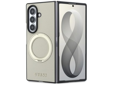 Guess Magnetic Ring Stand Grained Classic Logo MagSafe case for Samsung Galaxy Z Fold 8 Ultra - beig Guess Magnetic Ring Stand Grained Classic Logo MagSafe case for Samsung Galaxy Z Fold 8 Ultra - beig