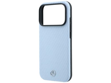 Mercedes Leather Semi Wrap Wood Effect MagSafe Case for iPhone 17 Pro / 18 Pro - Blue Mercedes Leather Semi Wrap Wood Effect MagSafe Case for iPhone 17 Pro / 18 Pro - Blue