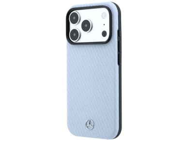 Mercedes Leather Semi Wrap Wood Effect MagSafe Case for iPhone 17 Pro / 18 Pro - Blue Mercedes Leather Semi Wrap Wood Effect MagSafe Case for iPhone 17 Pro / 18 Pro - Blue
