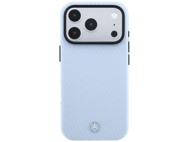 Mercedes Leather Semi Wrap Wood Effect MagSafe Case for iPhone 17 Pro / 18 Pro - Blue Mercedes Leather Semi Wrap Wood Effect MagSafe Case for iPhone 17 Pro / 18 Pro - Blue