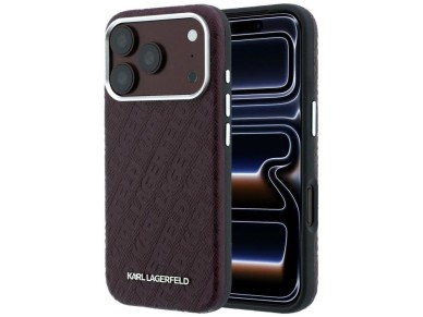 Karl Lagerfeld Grained Allover Logo Metal Elongated MagSafe Case for iPhone 17 Pro Max / 18 Pro Max Karl Lagerfeld Grained Allover Logo Metal Elongated MagSafe Case for iPhone 17 Pro Max / 18 Pro Max
