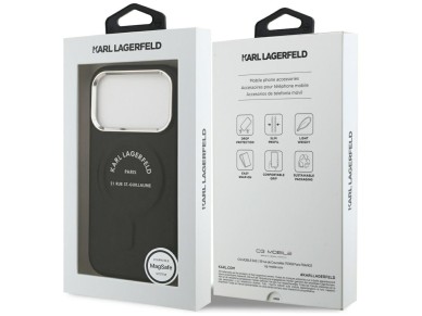 Karl Lagerfeld Embossed Open Ring RSG Logo MagSafe Case for iPhone 17 Pro Max / 18 Pro Max - Black Karl Lagerfeld Embossed Open Ring RSG Logo MagSafe Case for iPhone 17 Pro Max / 18 Pro Max - Black