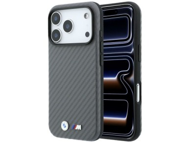 BMW M Carbon Metal Logo MagSafe Case for iPhone 17 Pro / 18 Pro - Gray BMW M Carbon Metal Logo MagSafe Case for iPhone 17 Pro / 18 Pro - Gray