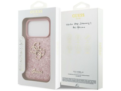 Guess Fixed Glitter Big 4G Case for iPhone 17 Pro / 18 Pro - Pink Guess Fixed Glitter Big 4G Case for iPhone 17 Pro / 18 Pro - Pink