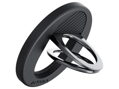 Suporte magn�tico PITAKA MagEZ Grip 3 MagSafe para celular, preto e cinza.