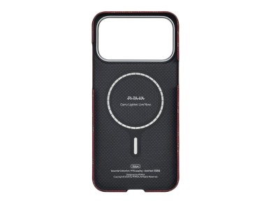 Capa PITAKA Ultra-Slim Monogram MagSafe para iPhone 17 Pro dourada e vermelha Capa PITAKA Ultra-Slim Monogram MagSafe para iPhone 17 Pro dourada e vermelha