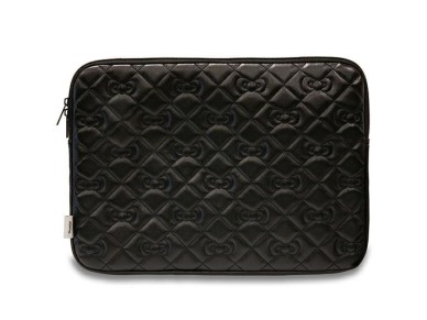 Capa Hello Kitty Zip PU acolchoada com la�os para laptop de 14" - preta