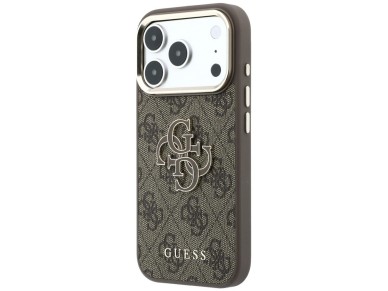 Guess 4G & Big Resin Logo Case for iPhone 17 Pro / 18 Pro - Brown