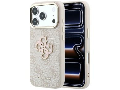 Capa Guess 4G com logo grande em resina para iPhone 17 Pro / 18 Pro - Rosa