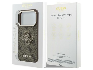 Guess 4G & Big Resin Logo Case for iPhone 17 Pro / 18 Pro - Brown