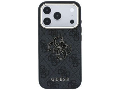 Capa Guess 4G com logo grande em resina para iPhone 17 Pro Max / 18 Pro Max - Preta