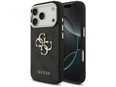 Capa Guess 4G Big 4G Classic Logo para iPhone 17 Pro / 18 Pro - Preto e Dourado