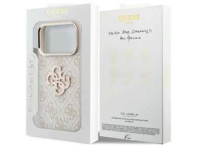 Capa Guess 4G com logo grande em resina para iPhone 17 Pro / 18 Pro - Rosa